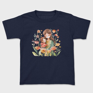 Mom And Baby Flower Bond, Tricou Copii
