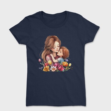 Mom And Flower Cuddle, Tricou Femei