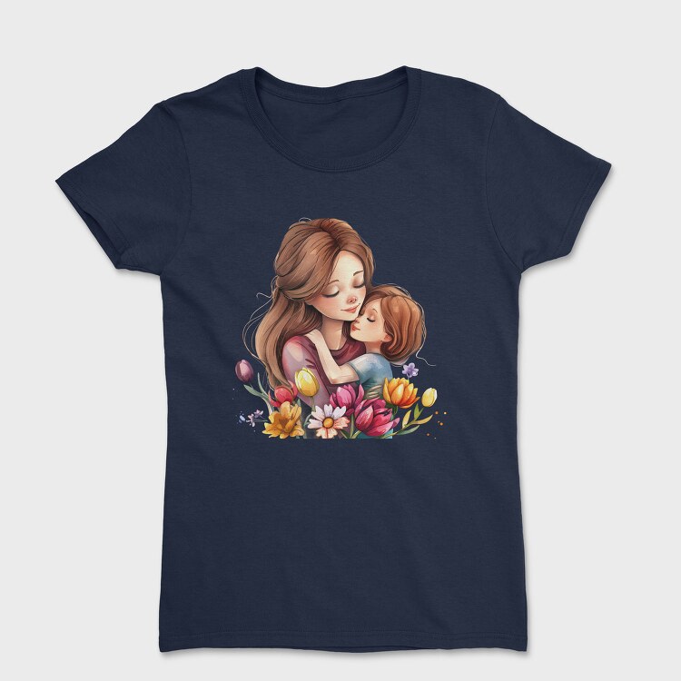 Mom And Flower Cuddle, Tricou Femei