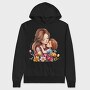 Mom And Flower Cuddle, Hanorac Oversize Barbati (Unisex)