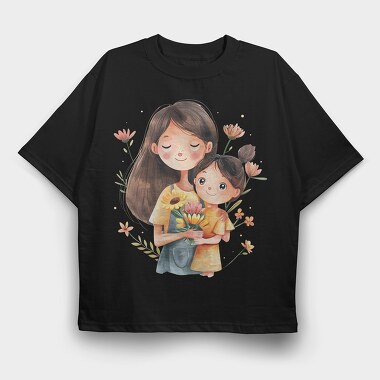 Mommy And Blossom Tenderness, Tricou Oversize Barbati (Unisex)