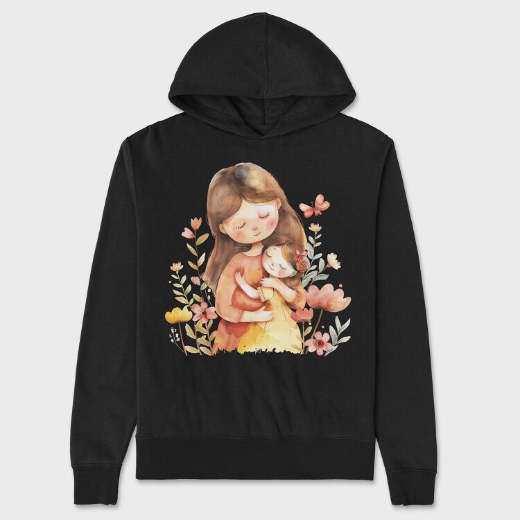 Mommy Baby Flower Crown, Hanorac Oversize Barbati (Unisex)