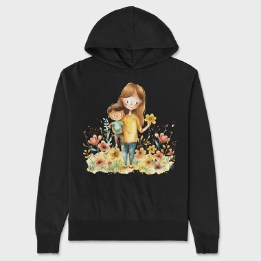 Mommy Baby Flowers, Hanorac Oversize Barbati (Unisex)