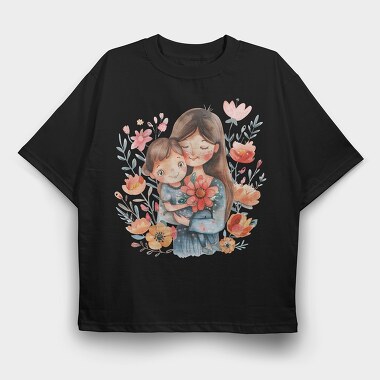 Mommy Flower Cuddle, Tricou Oversize Barbati (Unisex)