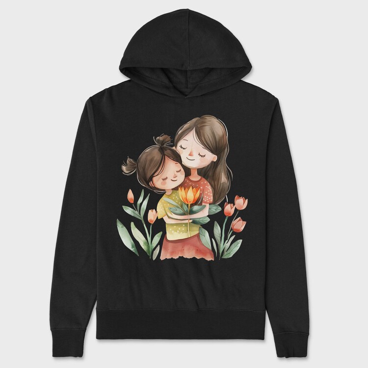 Mommy Flower Hug, Hanorac Oversize Barbati (Unisex)