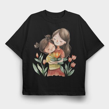 Mommy Flower Hug, Tricou Oversize Barbati (Unisex)