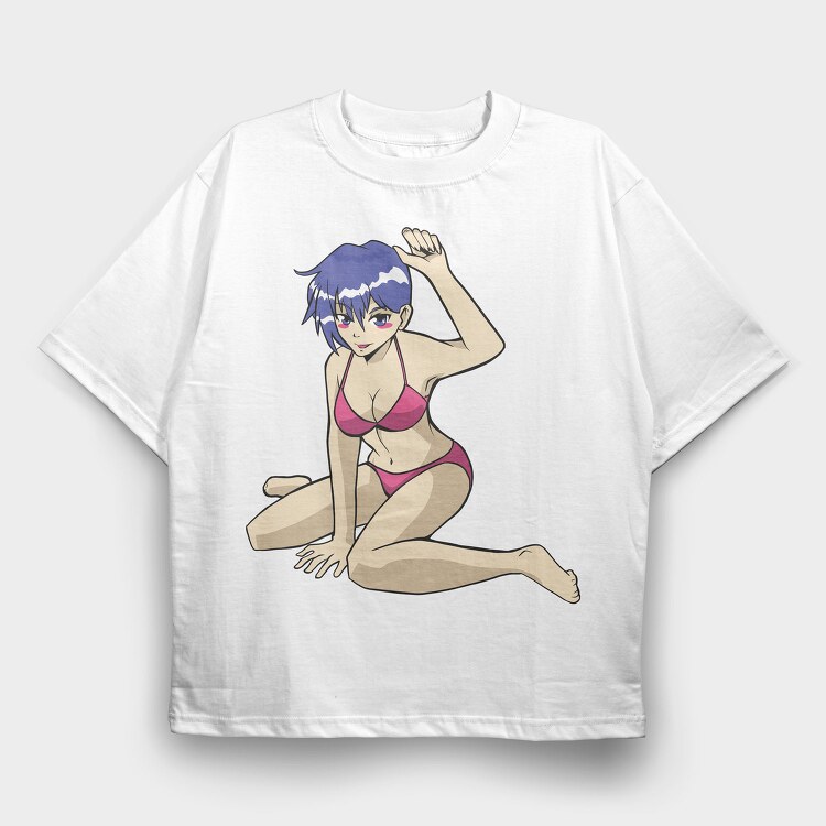Blue Wave Bikini, Tricou Oversize Barbati (Unisex)