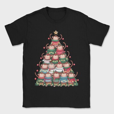 Monkey Christmas Tree, Tricou Barbati (Unisex)