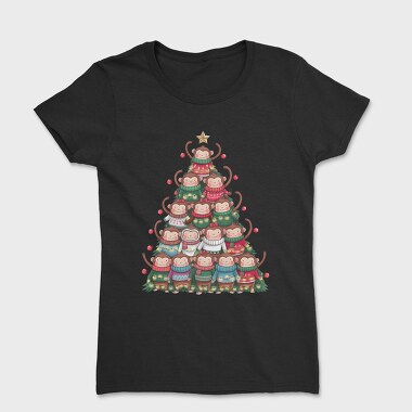 Monkey Christmas Tree, Tricou Femei
