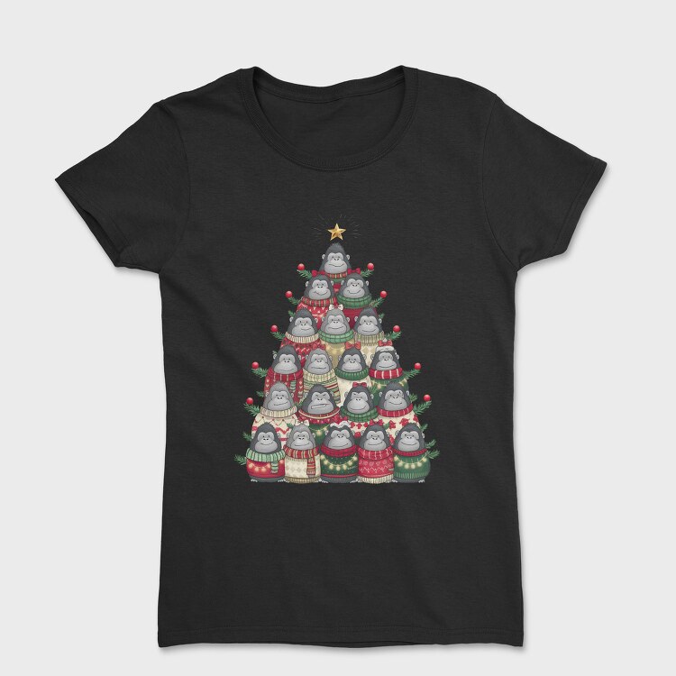 Monkeys Christmas Tree, Tricou Femei