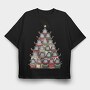 Monkeys Christmas Tree, Tricou Oversize Barbati (Unisex)