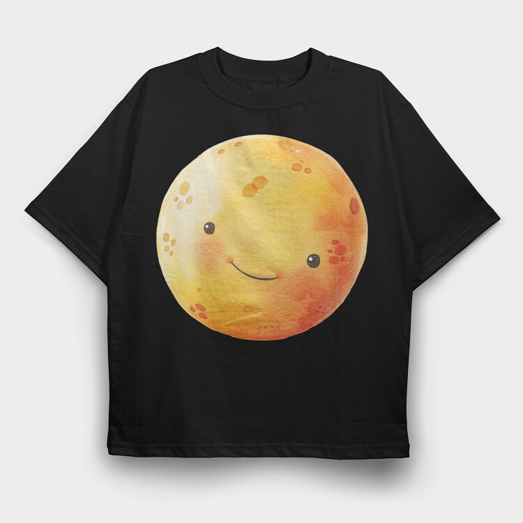 Moon Face Smile, Tricou Oversize Barbati (Unisex)
