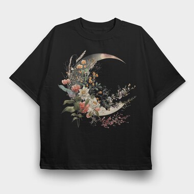 Moon Floral Symbiosis, Tricou Oversize Barbati (Unisex)