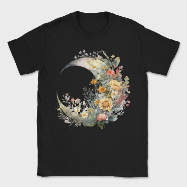 Moon Floral Symphony, Tricou Barbati (Unisex)