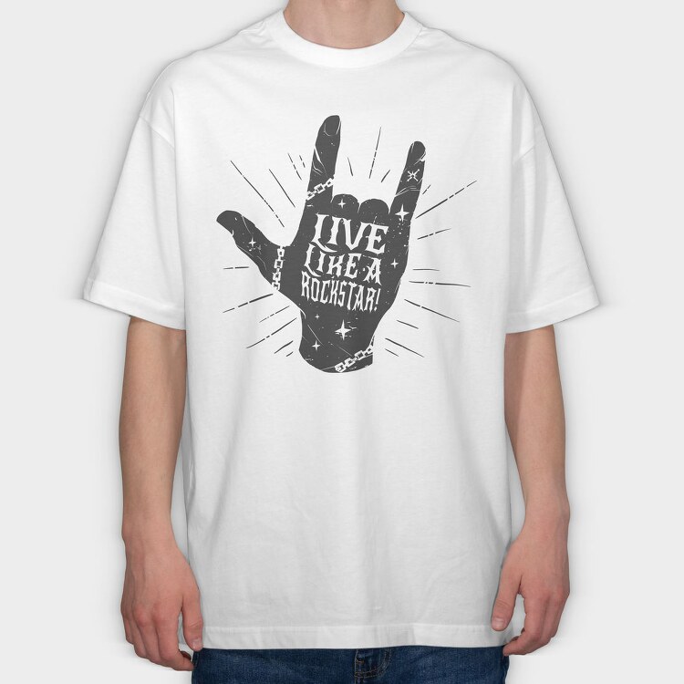 Rockstar Hand, Tricou Oversize Barbati (Unisex)