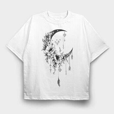 Moon Flowers Dreamcatcher, Tricou Oversize Barbati (Unisex)