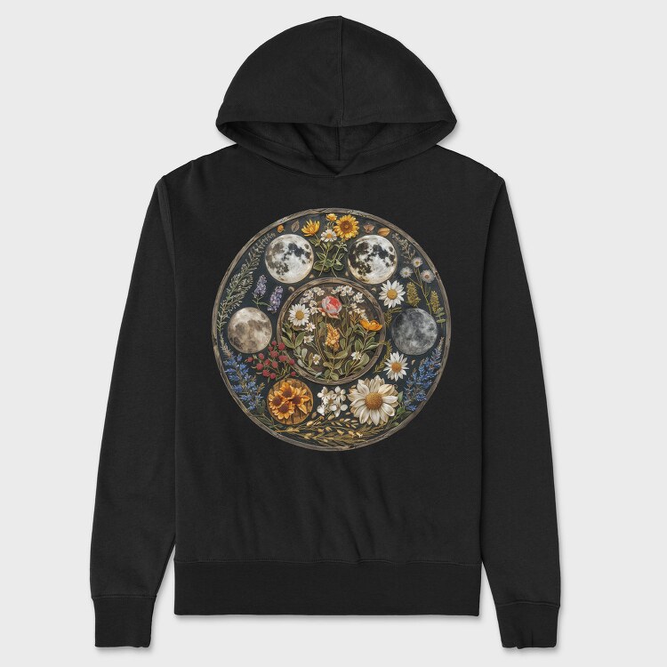 Moon Flowers Nature, Hanorac Oversize Barbati (Unisex)