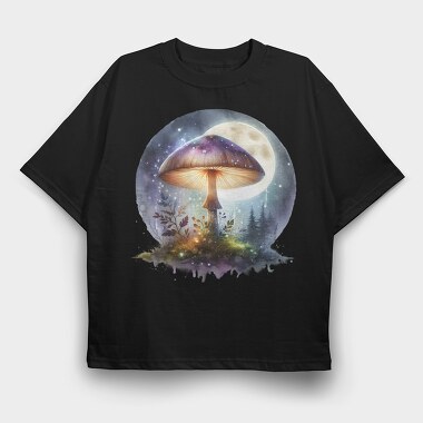Moon Glow Mushroom, Tricou Oversize Barbati (Unisex)