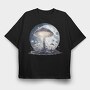Moon Mushroom Spirit, Tricou Oversize Barbati (Unisex)