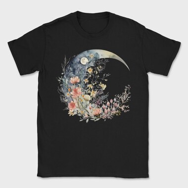 Moon Night Floral, Tricou Barbati (Unisex)