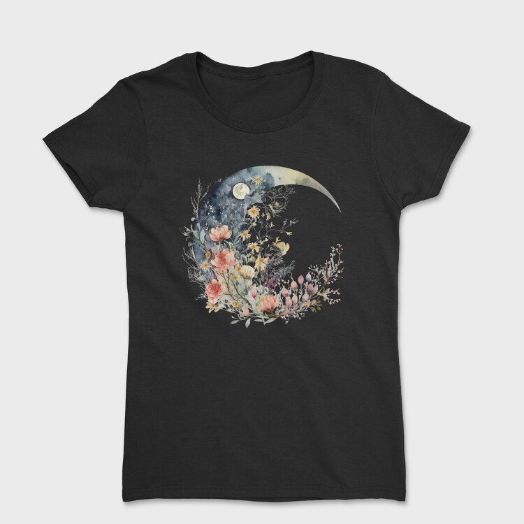 Moon Night Floral, Tricou Femei