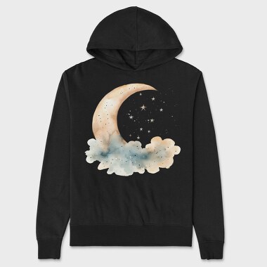 Moon Night Stars, Hanorac Oversize Barbati (Unisex)