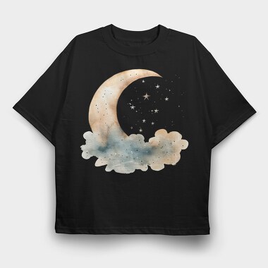 Moon Night Stars, Tricou Oversize Barbati (Unisex)