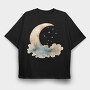 Moon Night Stars, Tricou Oversize Barbati (Unisex)