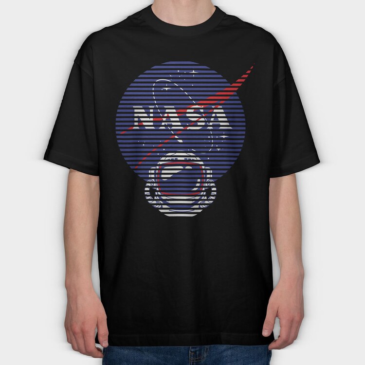 Nasa Stripes 1, Tricou Oversize Barbati (Unisex)