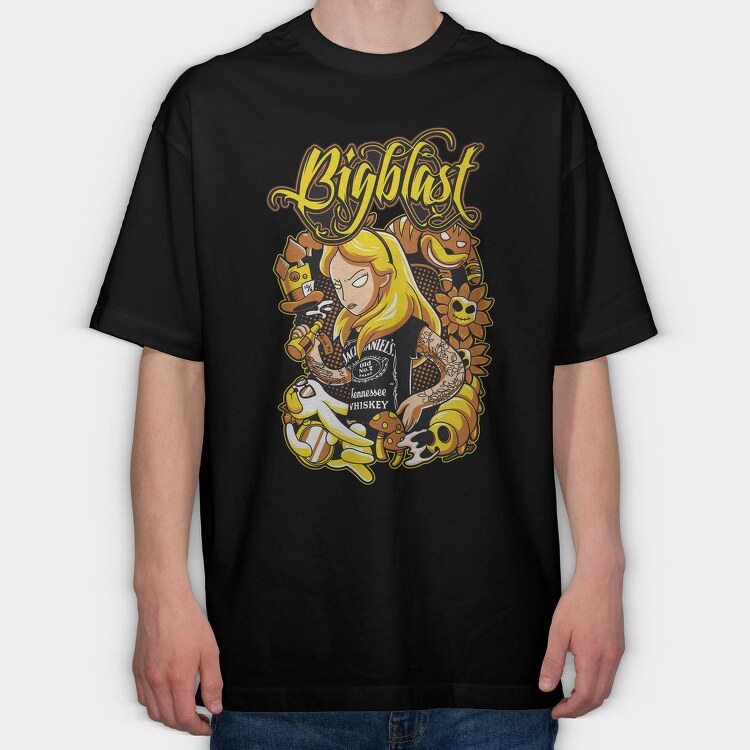 Bigblast Whiskey Girl, Tricou Oversize Barbati (Unisex)