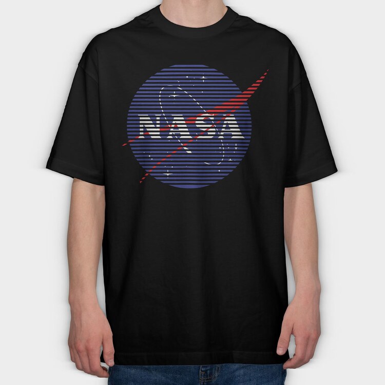 Nasa Stripes, Tricou Oversize Barbati (Unisex)