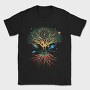 Sacred Geometry Meditating Colorful Magical Tree, Tricou Barbati (Unisex)