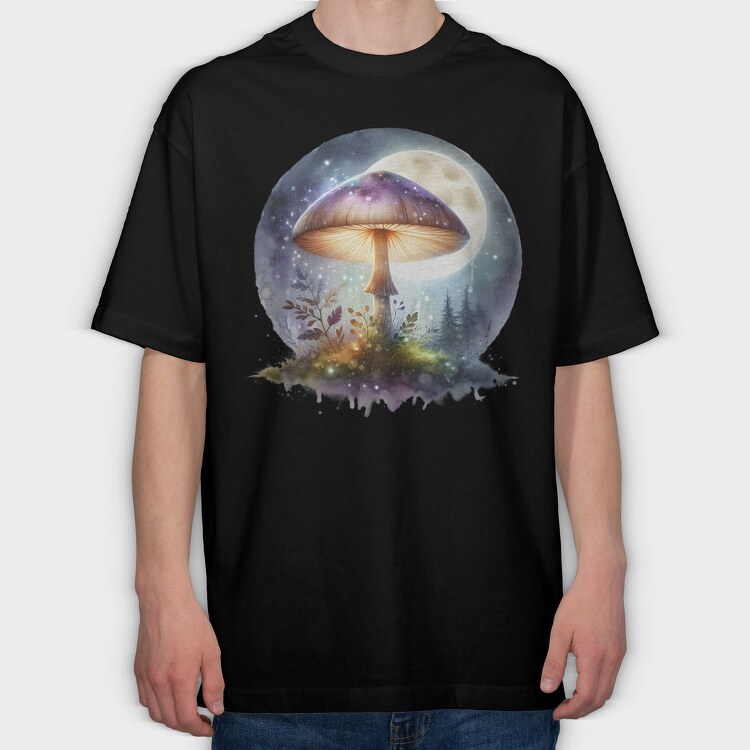 Moon Glow Mushroom, Tricou Oversize Barbati (Unisex)
