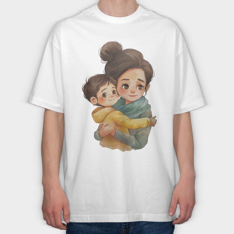 Mommy And Baby Love, Tricou Oversize Barbati (Unisex)