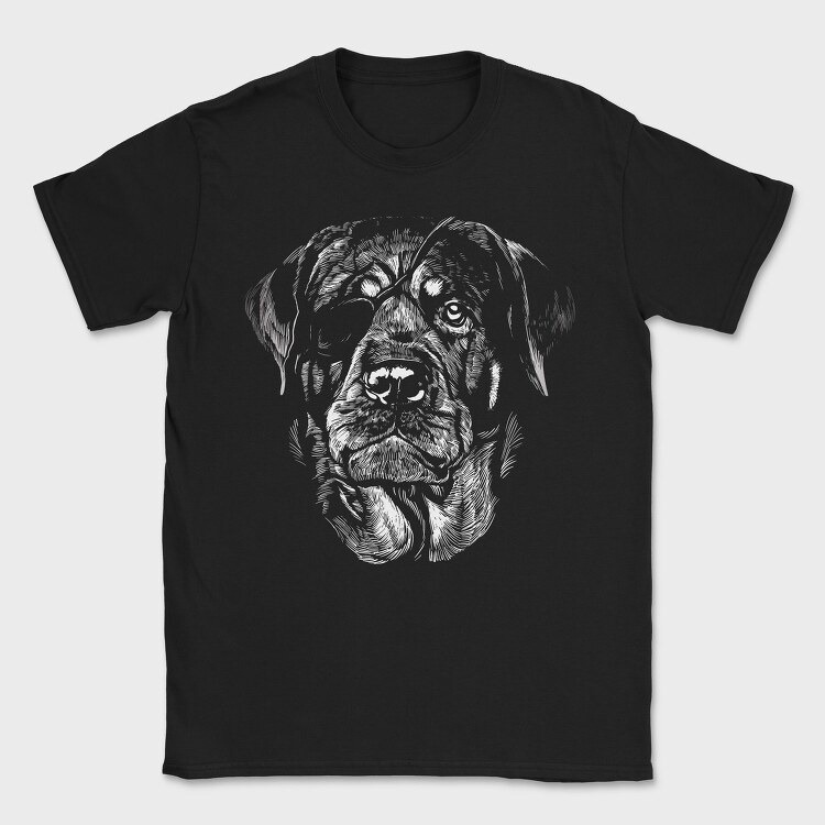 Rottweiler Eyepatch Portrait, Tricou Barbati (Unisex)
