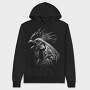 Rooster Head Monochrome, Hanorac Oversize Barbati (Unisex)