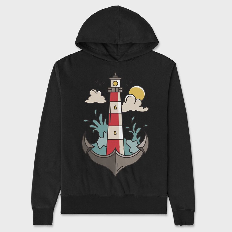 Anchor Lighthouse, Hanorac Oversize Barbati (Unisex)