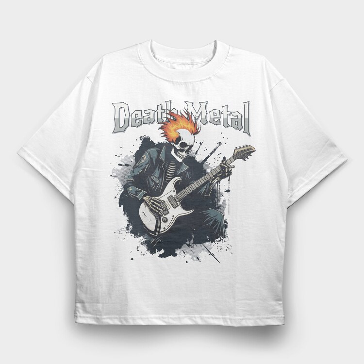 Rocking Skeleton Death Metal, Tricou Oversize Barbati (Unisex)