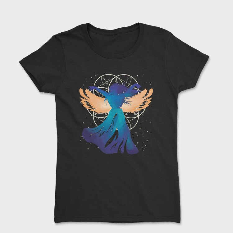 Angel Woman Fantasy Flower Of Life, Tricou Femei