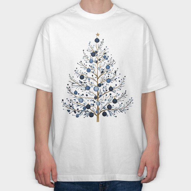 Minimalist Christmas Tree, Tricou Oversize Barbati (Unisex)