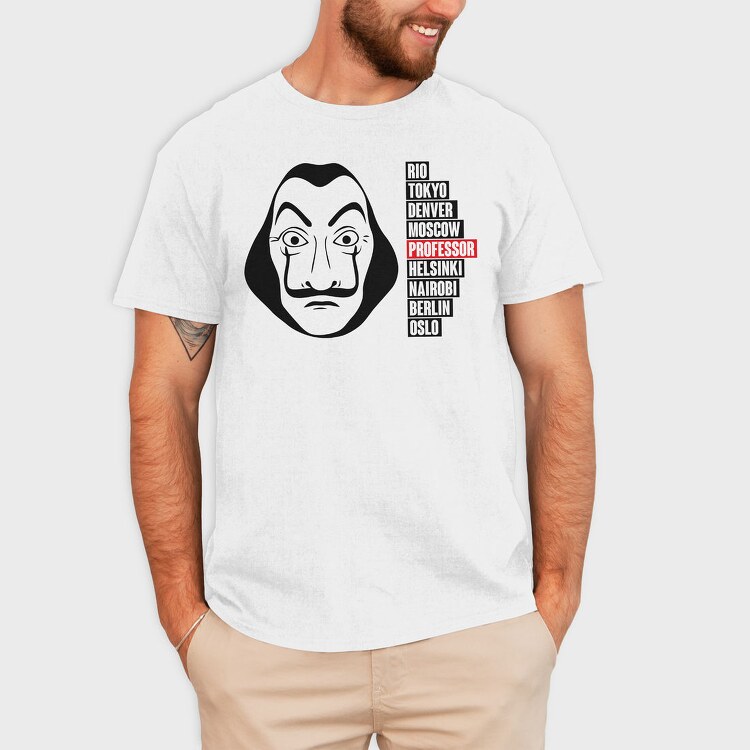 Money Heist Mask, Tricou Barbati (Unisex)