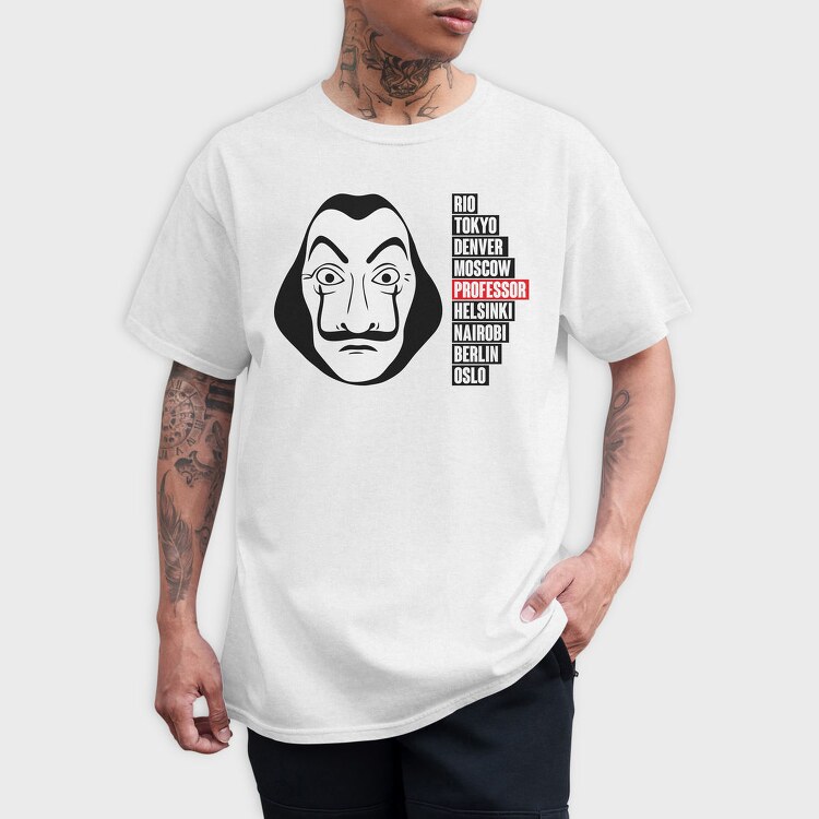 Money Heist Mask, Tricou Barbati (Unisex)