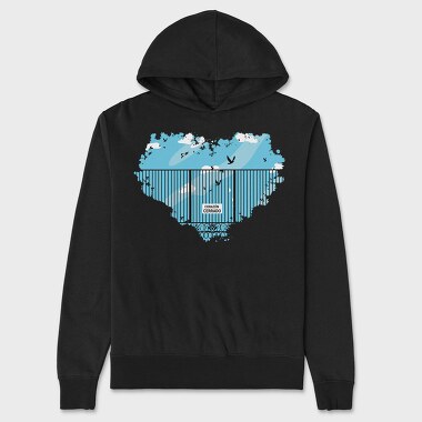 Caged Heart Freedom, Hanorac Oversize Barbati (Unisex)