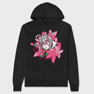Lotus Flower Girl, Hanorac Oversize Barbati (Unisex)
