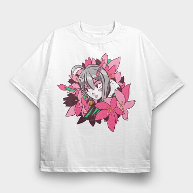 Lotus Flower Girl, Tricou Oversize Barbati (Unisex)