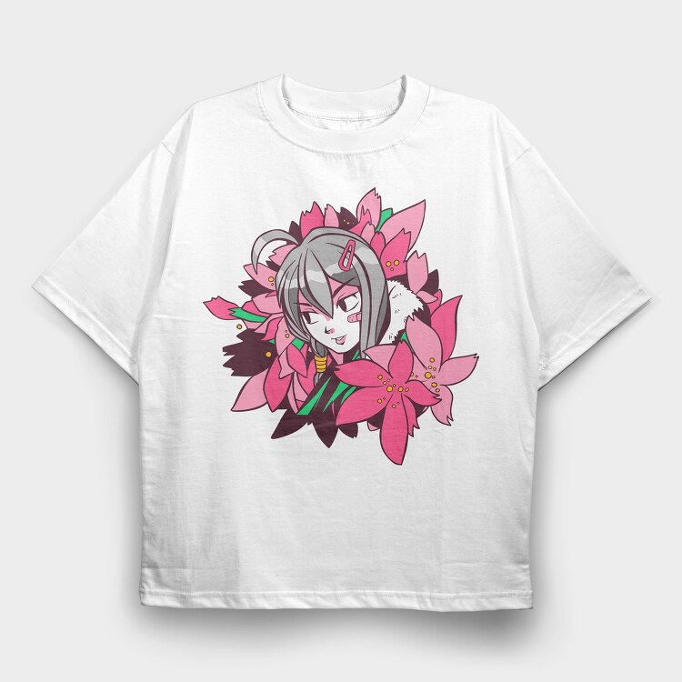 Lotus Flower Girl, Tricou Oversize Barbati (Unisex)