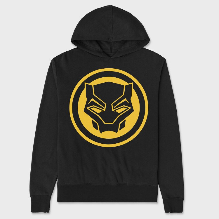 Yellow Panther Mask, Hanorac Oversize Barbati (Unisex)
