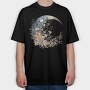 Moon Night Floral, Tricou Oversize Barbati (Unisex)