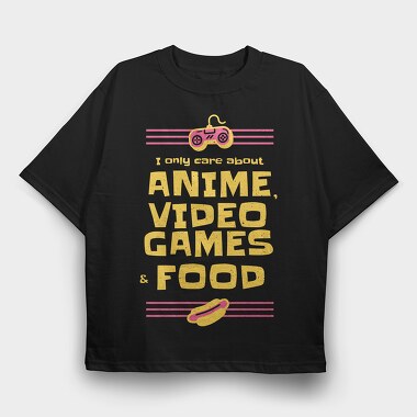 Anime Game Food Fest, Tricou Oversize Barbati (Unisex)