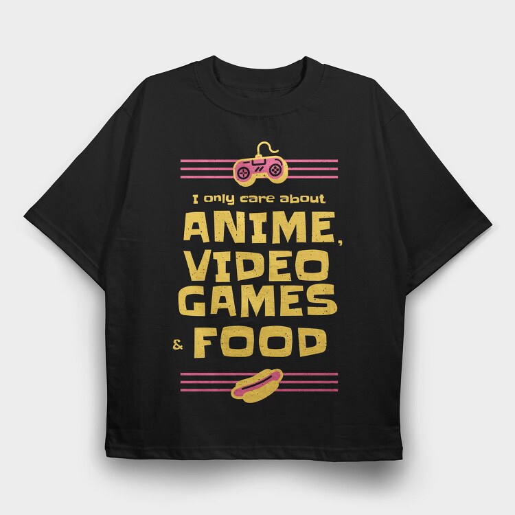 Anime Game Food Fest, Tricou Oversize Barbati (Unisex)